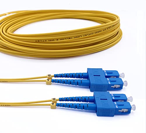 Elfcam® - LWL Glasfaser-Kabel OS2 Gelb, SC/UPC auf SC/UPC Stecker, Duplex Singlemode 9/125μm Patchkabel LSZH, 2 Meter von Elfcam