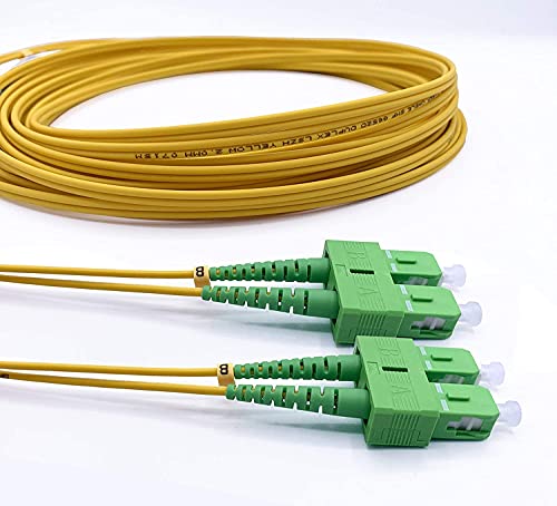 Elfcam® - LWL Glasfaser-Kabel SC/APC auf SC/APC Stecker, Duplex Singlemode 9/125μm OS2 Patchkabel, Lichtwellenleiter LSZH (2M) von Elfcam
