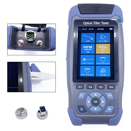 Elfcam® - OTDR für FTTH, 24dB/22dB 1310nm/1550nm, Tragbares 4 in 1 OTDR + VFL+ OPM + OLS, OTDR Glasfasertester/Reflektometer für Den Optischen Bereich, Bis zu 60km (ELF-3800) von Elfcam