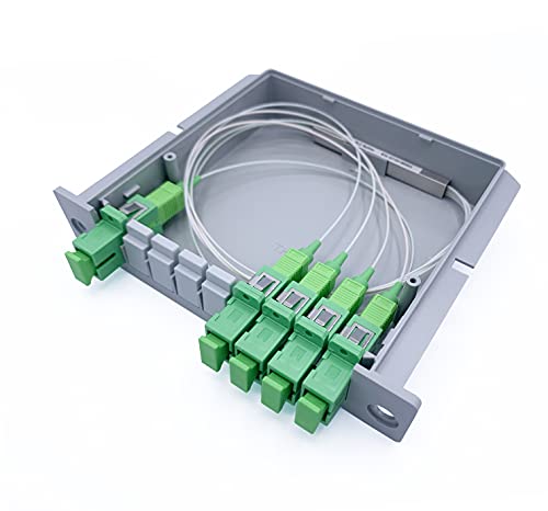 Elfcam® - Optischer Splitter Glasfaser-PLC-Splitter (Fasersplitter) SC/APC, PLC DIN-Schiene Montage (1X4) von Elfcam