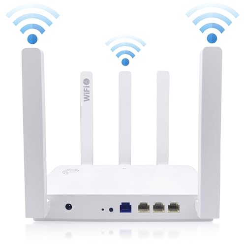 Elfcam® - System Mesh Router WiFi 6(AX3000) WAN-Port 2,5G RJ45, Dual-Band WiFi 6 Mesh Router, Bis zu 3000 Mbit/s, Ideal für die Verlängerung Ihrer Freebox Ultra und Orange Livebox 6, Packung à 1 von Elfcam
