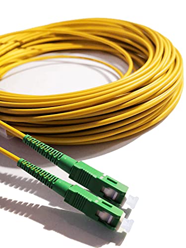 Elfcam - 2m Glasfaserkabel SC/APC auf SC/APC Simplex Singlemode 9/125, Kompatibel mit Glasfaser bis in die Wohnung (FTTH, Fiber to The Home) (2M) von Elfcam