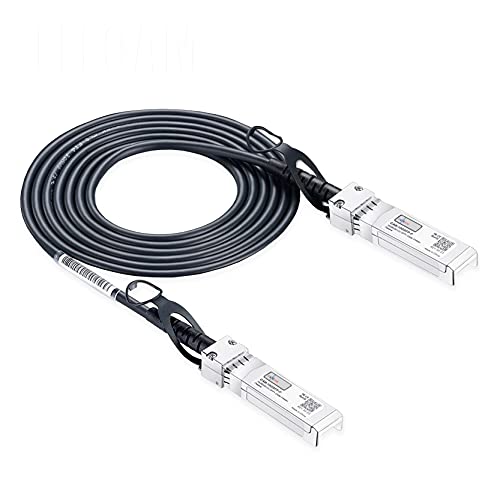 Elfcam - 3M Intel 10G SFP+ auf SFP+ DAC kompatibel 10G DAC SFP+ zu SFP+ kompatibles Kupfer passiv 30AWG Twinax Kabel, Kompatibel für Cisco, Juniper, Mikrotik, Huawei (3 M) von Elfcam