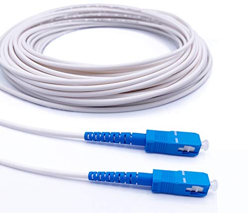 Elfcam - 5m Glasfaserkabel SC/UPC auf SC/UPC Simplex Singlemode, Kompatibel mit FTTH-Glasfaserkabel, LWL Kabel Weiß (5M) von Elfcam