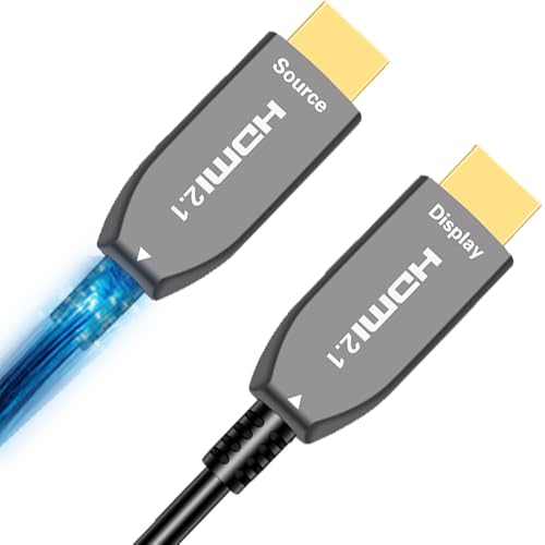 Elfcam - 8K HDMI-Kabel mit Glasfaser – 48 Gbit/s eARC VRR – Ultra High Definition für Kino & Gaming – Deutscher Chip Silan + Laser V26, knickfeste Faser, kompatibel mit PS5, Xbox, PC & TV 8K (150 m) von Elfcam