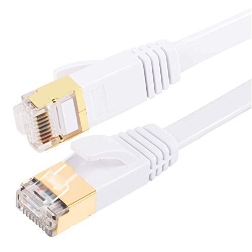 Elfcam CAT 7 Ethernet Kabel 1m, BUSOHE Hochgeschwindigkeits- Gigabit RJ45 LAN Netzwerkkabel, 10Gbps 600Mhz Internet Patchkabel für Switch Router Modem Patch Panel PC (weiß) von Elfcam