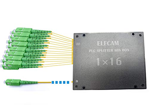 Elfcam Optischer Splitter Glasfaser-PLC-Splitter (Fasersplitter) SC/APC Simplex Singlemode 2mm (1X16) von Elfcam