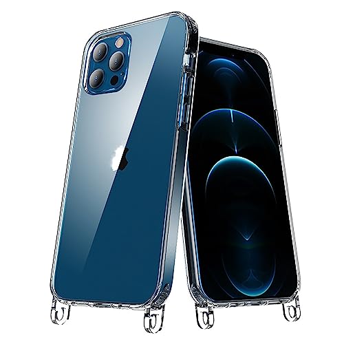 Elfon Handyhülle mit Ösen Hülle für Band Hülle für iPhone 11 Pro Max mit Ringen, Handyhülle für Kette, transparente Silikon Hülle mit Ösen Ringe, Transparant, Durchsichtig, Handy Huelle, Handyfall von Elfon