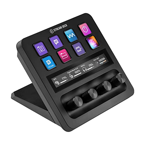 Elgato Stream Deck +, Audiomixer, Live-Produktion und Studio-Controller für Content Creators, Streaming, Gaming, mit anpassbarer Touch-Leiste, Drehreglern und LCD-Tasten, für Mac und PC von Elgato