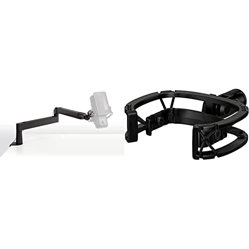 Elgato Wave Mic Arm LP-Premium Low Profile Mikrofonarm mit Kabelkanälen für sauberen Arbeitsplatz & Wave Shock Mount, Maximale Isolation von Schwingungen, speziell für Elgato Wave-Mikrofone entwickelt von Elgato