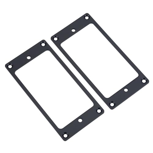 ElgnAura Metal Humbucker Pickup Mounting Ring, 2 Pcs Chrome Guitar Pickup Frame Replacement for Les Paul LP Style Electric Guitar or Precision Bass (Black) von ElgnAura