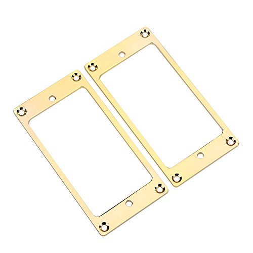 ElgnAura Metal Humbucker Pickup Mounting Ring, 2 Pcs Chrome Guitar Pickup Frame Replacement for Les Paul LP Style Electric Guitar or Precision Bass (Golden) von ElgnAura