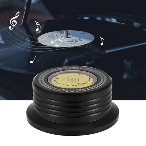 Elgnaura LP Record Player Stabilisator, 50 -Hz -Plattenspieler -Scheibenklemme mit Blase für eine optimale Leistung (Black) von ElgnAura