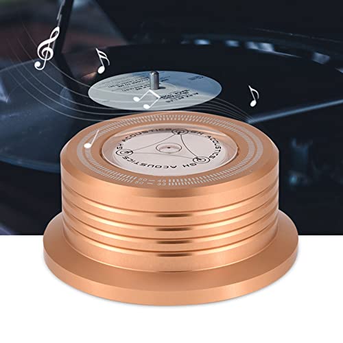 Elgnaura LP Record Player Stabilisator, 50 -Hz -Plattenspieler -Scheibenklemme mit Blase für eine optimale Leistung (Gold) von ElgnAura