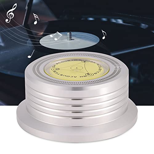 Elgnaura LP Record Player Stabilisator, 50 -Hz -Plattenspieler -Scheibenklemme mit Blase für eine optimale Leistung (Silver) von ElgnAura