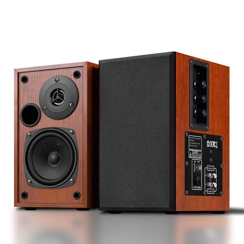 Elimavi - 60 W Powered Regallautsprecher, drehbare Lautsprecher mit 4-Zoll-Subwoofer und 1-Zoll-Hochtönern mit Wandmontage für Heimkino-Surround-Sound, Körnung: Elimavi - 60 W Powered Regallautsprecher, drehbare Lautsprecher mit 4-Zoll-Subwoofer und 1-Zoll-Hochtönern mit Wandmontage für Heimkino-Surround-Sound, Körnung: von Elimavi