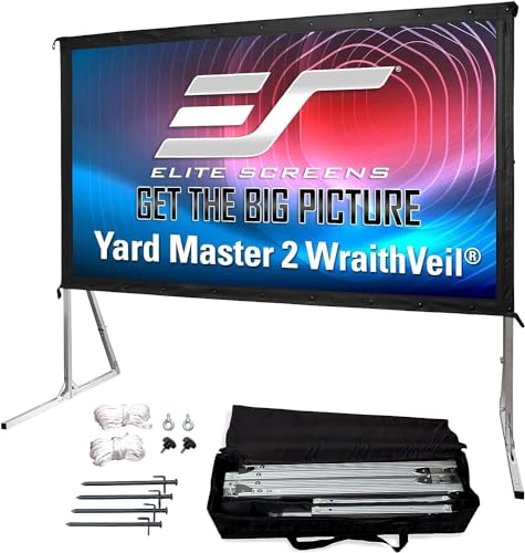 Elite Screens OMS135H2-DUAL Mobile Garten Leinwand Yard Master 2 Dual 299 Projection Screen Schwarz von Elite Screens