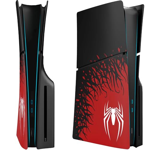 ElitePlay Spider PS5 Slim Faceplates Cover Case Ersatzplatten Shell Spider Zubehör für Playstation 5 Slim Model Disc Edition von ElitePlay