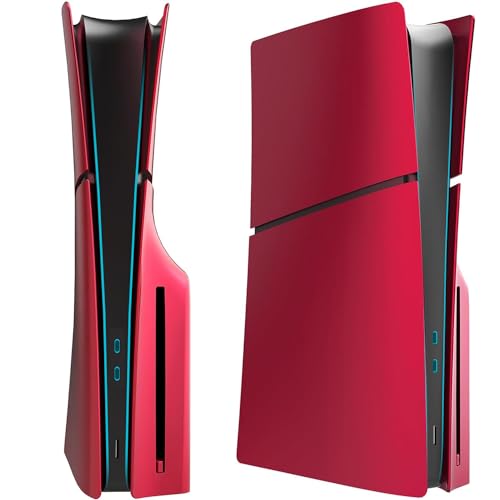 ElitePlay Volcanic Red PS5 Slim Faceplates Cover Case Replacement Plates Shell Volcanic Red Accessories for Playstation 5 Slim Model Disc Edition von ElitePlay
