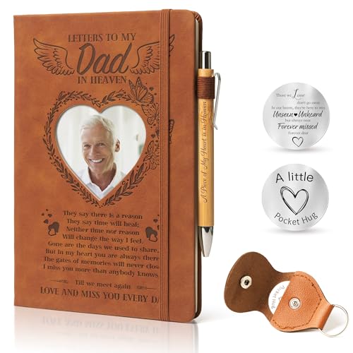 3 Pcs Memorial Gifts for Loss of Dad Father A5 Grief Journal Travel Diary with Heart Photo Window in Cover Remembrance Pocket Hug PU Leather Keychain & Pen, Loss of Husband Sympathy Bereavement Gift 3 Pcs Memorial Gifts for Loss of Dad Father A5 Grief Journal Travel Diary with Heart Photo Window in Cover Remembrance Pocket Hug PU Leather Keychain & Pen, Loss of Husband Sympathy Bereavement Gift von EliteSign