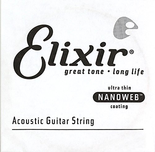Elixir® Saiten 80/20 Bronze Akustikgitarre-Einzelsaite mit NANOWEB® Beschichtung (.024) von Elixir