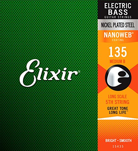 Elixir® Saiten Nickel-Wound 5te E-Basssaite mit NANOWEB® Beschichtung, Medium (.135) von Elixir