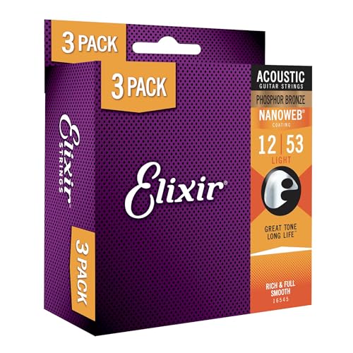 Elixir Akustik Phosphor Bronze Nano Saiten 012/053 (3-er Pack) von Elixir