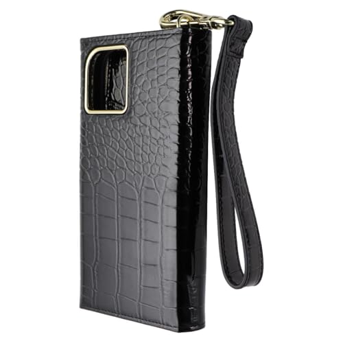 Elizabeth James Wristlet Folio für MagSafe für iPhone 15/14/13, Krokodilmuster, Schwarz Elizabeth James Wristlet Folio für MagSafe für iPhone 15/14/13, Krokodilmuster, Schwarz von Elizabeth James