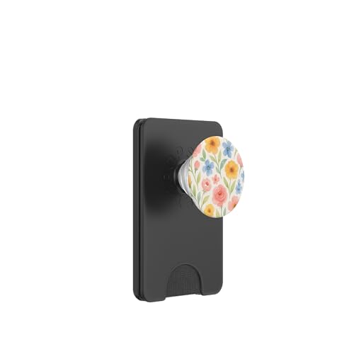 Aquarell Floral Art Soft Pastell Botanical Flower Print PopSockets PopWallet für MagSafe von Elk Phone Designs