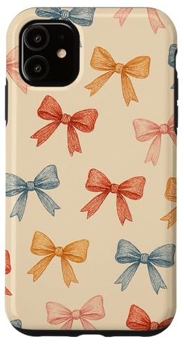 Buntes handgezeichnetes Schleifenmuster auf beige Hülle für iPhone 11 Buntes handgezeichnetes Schleifenmuster auf beige Hülle für iPhone 11 von Elk Phone Designs