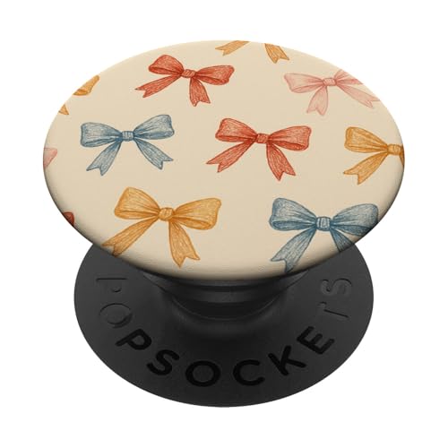 Buntes handgezeichnetes Schleifenmuster auf beige PopSockets Klebender PopGrip Buntes handgezeichnetes Schleifenmuster auf beige PopSockets Klebender PopGrip von Elk Phone Designs