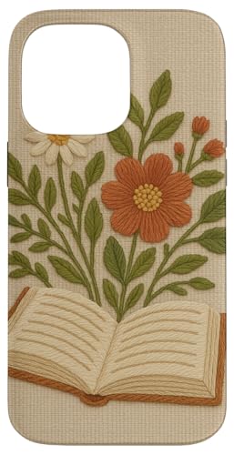 Gesticktes Blumenbuch Cottagecore Hülle für iPhone 14 Pro Max von Elk Phone Designs