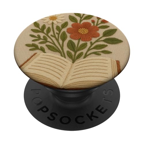 Gesticktes Blumenbuch Cottagecore PopSockets Klebender PopGrip Gesticktes Blumenbuch Cottagecore PopSockets Klebender PopGrip von Elk Phone Designs