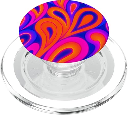 Groovy Paisley Retro Muster 70er Jahre Y2K Handyhülle PopSockets PopGrip für MagSafe von Elk Phone Designs
