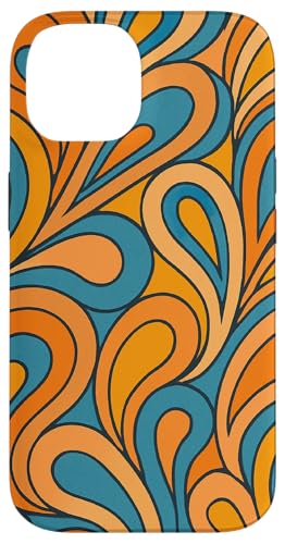 Groovy Paisley Retro Y2K Hippie Orange Blau Muster Kunst Hülle für iPhone 14 Groovy Paisley Retro Y2K Hippie Orange Blau Muster Kunst Hülle für iPhone 14 von Elk Phone Designs