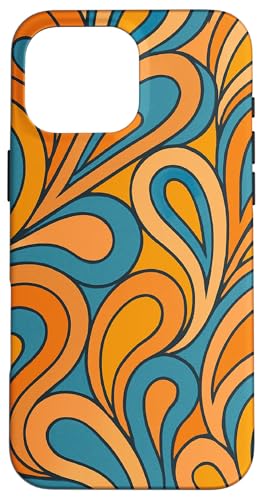 Groovy Paisley Retro Y2K Hippie Orange Blau Muster Kunst Hülle für iPhone 16 Pro Max von Elk Phone Designs