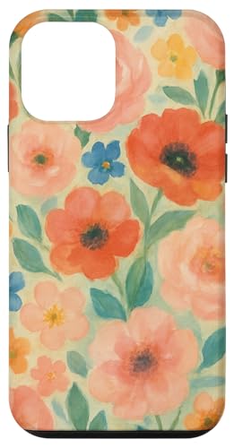 Ölgemaltes Aquarell-Blumenmuster in sanften Pastellkreiden Hülle für iPhone 12 mini von Elk Phone Designs