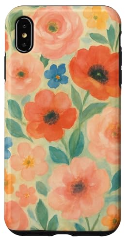 Ölgemaltes Aquarell-Blumenmuster in sanften Pastellkreiden Hülle für iPhone XS Max von Elk Phone Designs