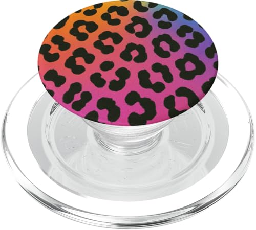 Regenbogen-Geparden-Leopardenmuster, lebendiges Tiermuster PopSockets PopGrip für MagSafe von Elk Phone Designs