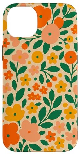 Retro-Blumenmuster in kräftigen Orange- und Rosatönen Hülle für iPhone 14 Plus Retro-Blumenmuster in kräftigen Orange- und Rosatönen Hülle für iPhone 14 Plus von Elk Phone Designs