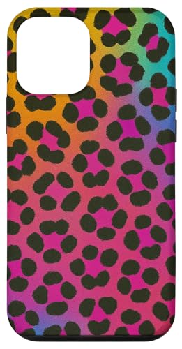 Schutzhülle mit Leopardenmuster und rosa Akzenten in Regenbogenfarben Hülle für iPhone 12 mini von Elk Phone Designs