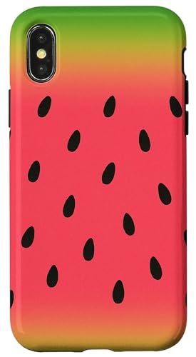 Wassermelone Farbverlauf Obst Streifen Sommer Hülle für iPhone X/XS von Elk Phone Designs