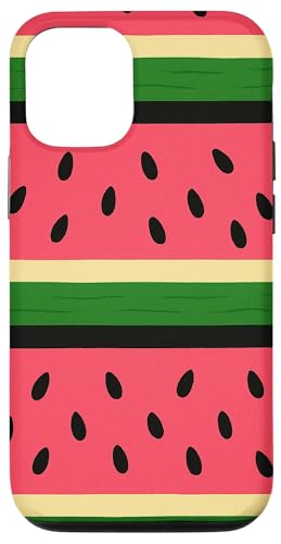 Wassermelone Streifen Rosa Grün Schwarz Sommer Obst Kunst Hülle für iPhone 12/12 Pro von Elk Phone Designs