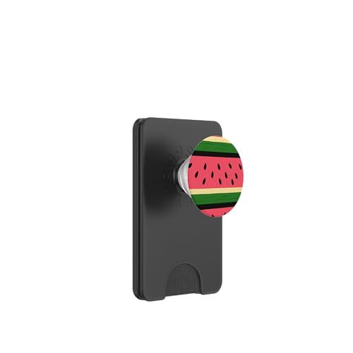 Wassermelone Streifen Rosa Grün Schwarz Sommer Obst Kunst PopSockets PopWallet für MagSafe von Elk Phone Designs