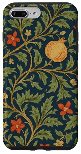 William Morris Stil Granatapfel Botanisches Muster Hülle für iPhone 7 Plus/8 Plus von Elk Phone Designs