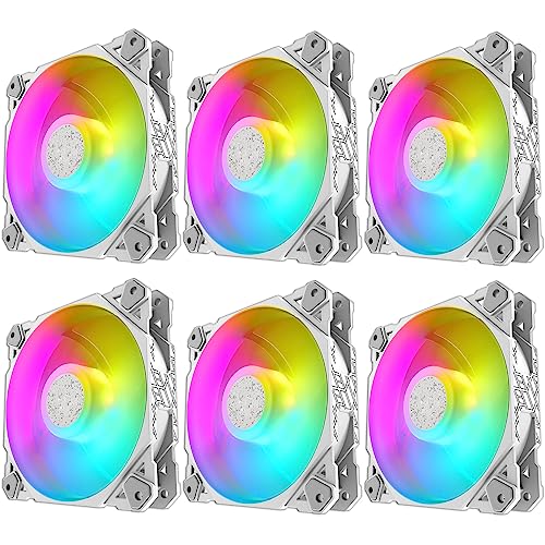 6 x Lüfter weiß RGB - farbige LEDs 120 mm - Anschluss Molex - PC Gehäuse leise Kühlung DESKTOP Fan Weiß 6 x Lüfter weiß RGB - farbige LEDs 120 mm - Anschluss Molex - PC Gehäuse leise Kühlung DESKTOP Fan Weiß von Ellenne
