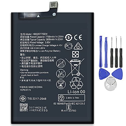 Akku kompatibel mit Huawei P40 HB525777EEW 3800 mAh inklusive Demontage-Set von Ellenne