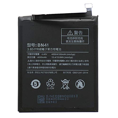 Akku kompatibel mit Xiaomi Mi Redmi Note 4 BN41 Hohe Kapazität 4100 mAh inklusive Demontage-Set von Ellenne