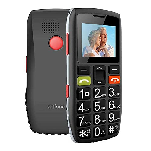 Artfone C1 Handy für Senioren mit großen Tasten, SOS-Funktion | 1,77 Zoll Display | Dual-SIM | Schnellanruf | Taschenlampe | High-Ton Radio | Lange Akkulaufzeit von Ellenne