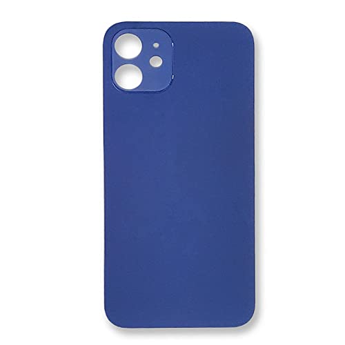 ELLENNE Gehäuse hinten kompatibel mit iPhone 12 Back Cover Glas Schwarz Weiß Blau (Blau) von Ellenne